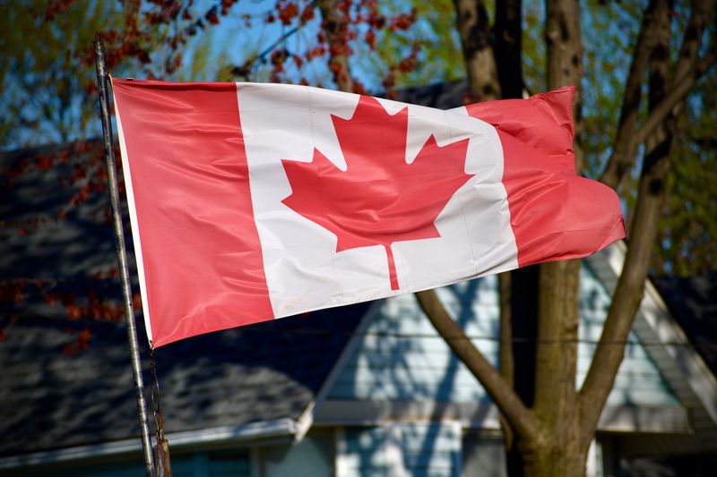Drapeau canadien et feuille d'érable